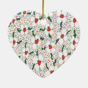 Classic Floral Pattern Ceramic Ornament