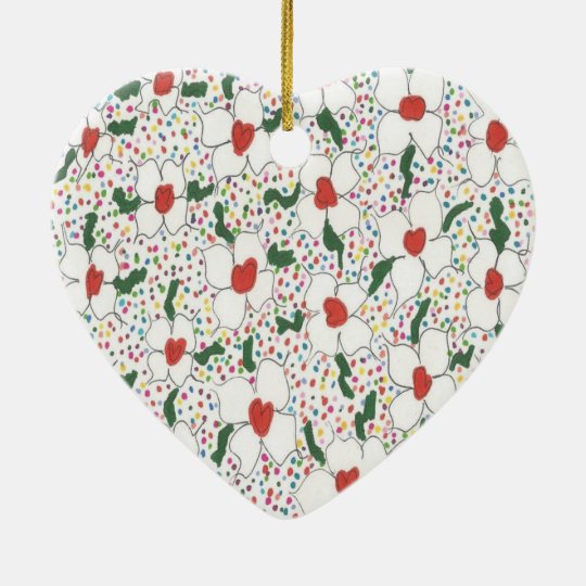 Classic Floral Pattern Ceramic Ornament