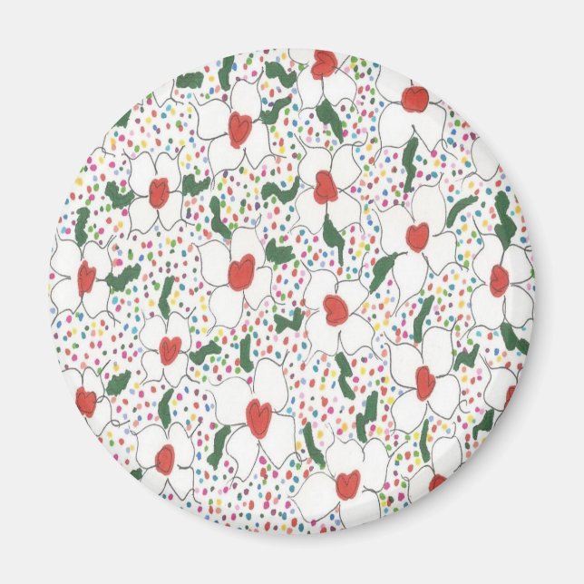Classic Floral Pattern Magnet (Front)