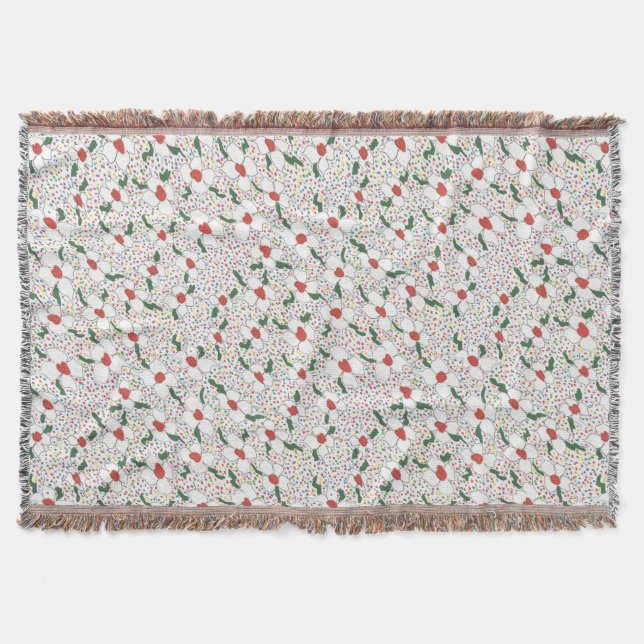 Classic Floral Pattern Throw Blanket (Front)