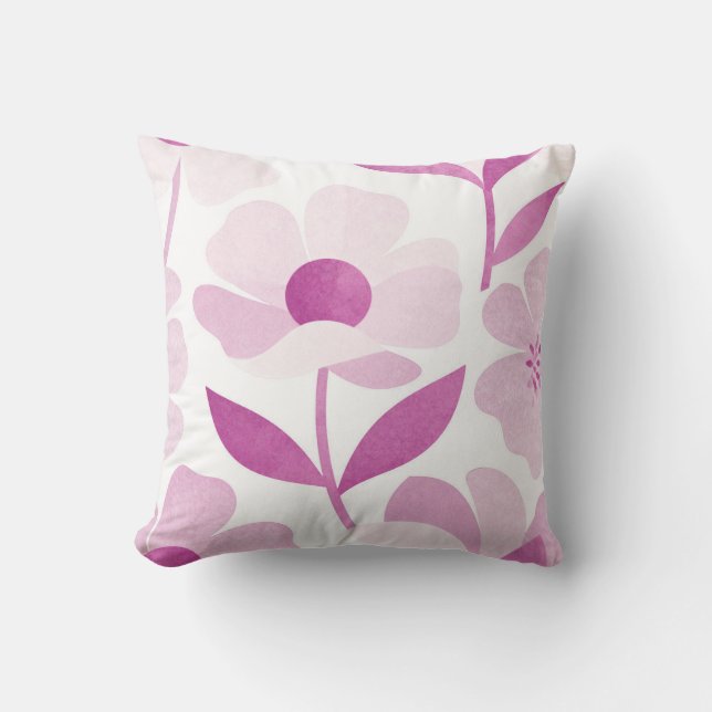 Classic Floral Pattern Throw Pillow – Elegant Home (Front)