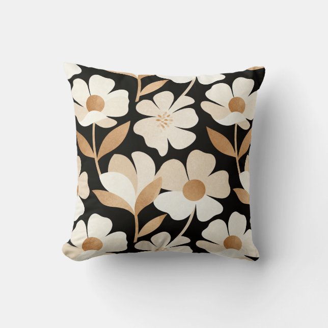 Classic Floral Pattern Throw Pillow – Elegant Home (Front)