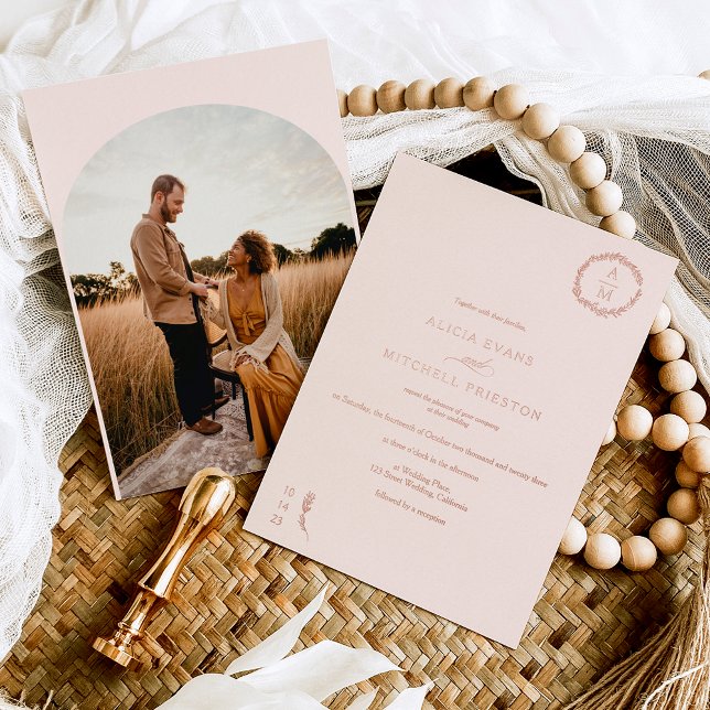 Classic floral pink monogram wedding arch (Creator Uploaded)