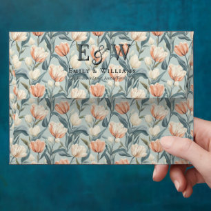 Classic Floral Rustic Tulip Greenery Wedding Envelope