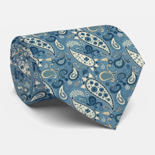 Classic Floral Slate Blue Paisley Tie