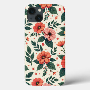 Classic Floral Symmetry iPhone 13 Case
