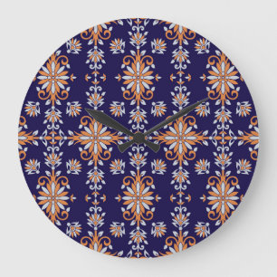 Classic Floral: Timeless Vintage Pattern Large Clock