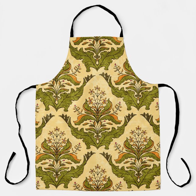 Classic floral wallpaper of stylised plants, seaml apron (Front)