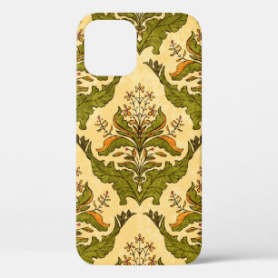 Classic floral wallpaper of stylised plants, seaml iPhone 12 case