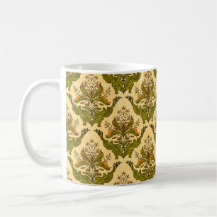 Classic floral wallpaper of stylised plants, seaml coffee mug
