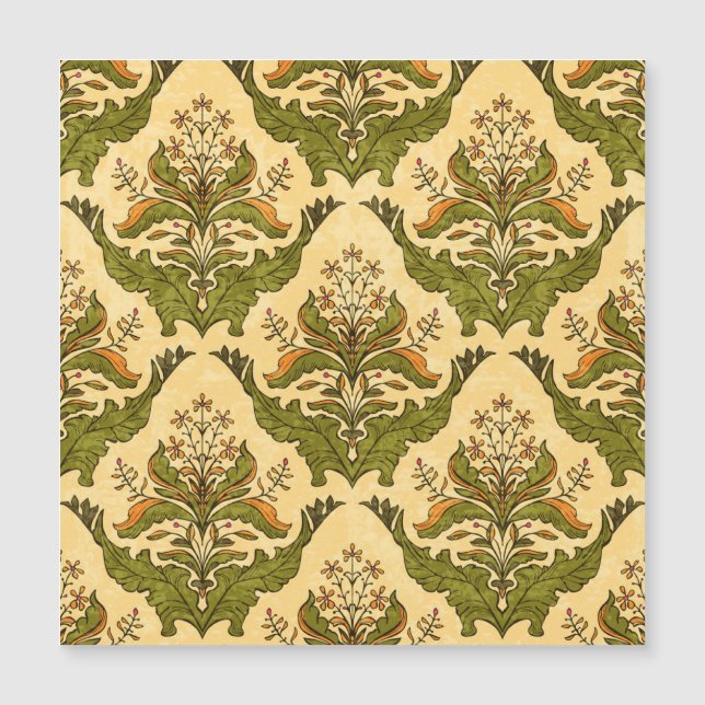 Classic floral wallpaper: stylised damask. (Front)