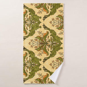 Classic floral wallpaper: stylised damask. bath towel