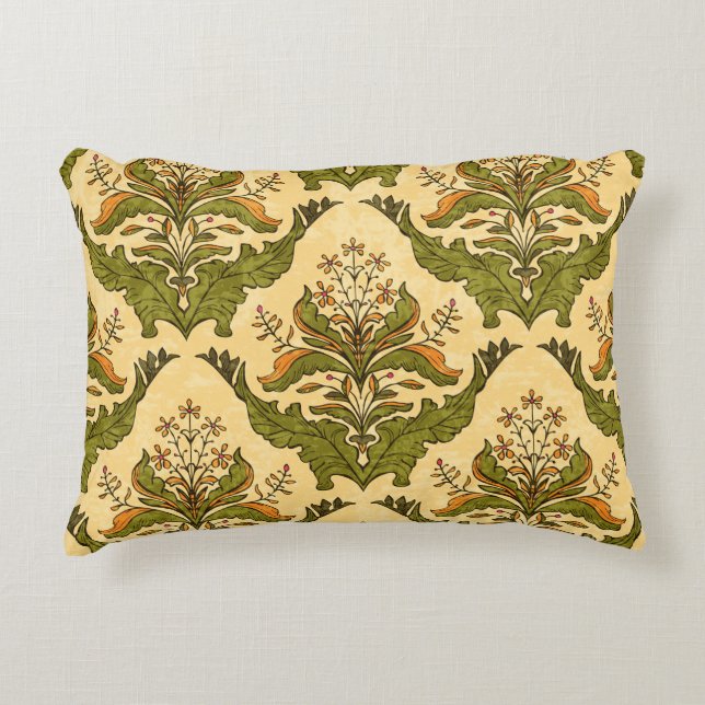 Classic floral wallpaper: stylised damask. decorative cushion (Front)