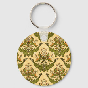 Classic floral wallpaper: stylised damask. key ring