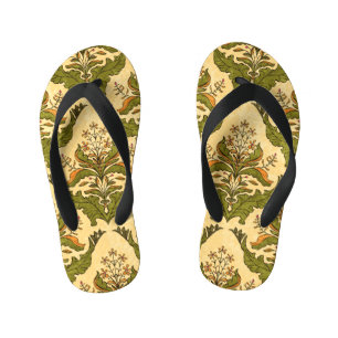 Classic floral wallpaper: stylised damask. kid's thongs