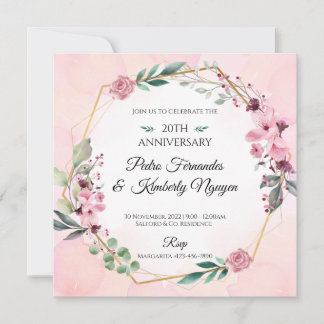 Classic Floral Wedding Invitation