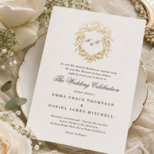 Classic Floral Wreath Monogram Wedding