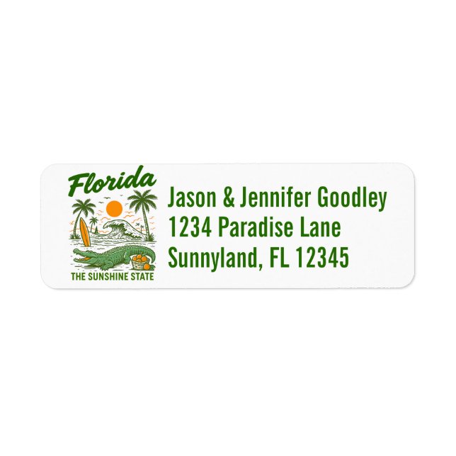Classic Florida - Sunshine State  Return Address Label (Front)