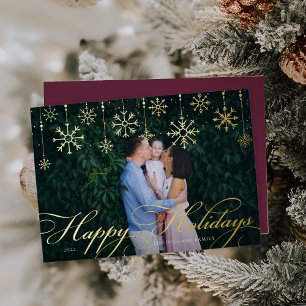 Classic Flourish   Happy Holidays Foil Holiday Card