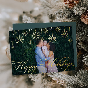 Classic Flourish Happy Holidays Foil Holiday Card