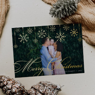 Classic Flourish Merry Christmas Foil Holiday Card