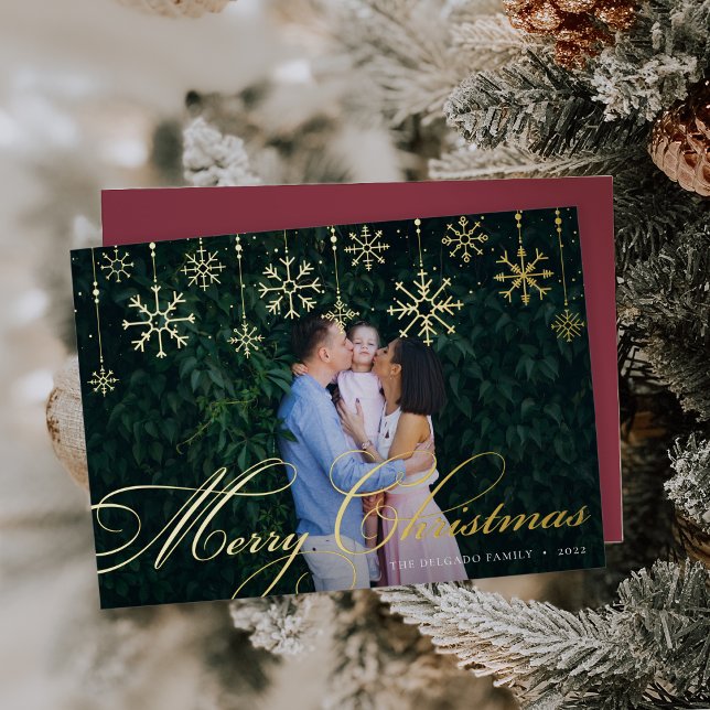 Classic Flourish | Merry Christmas Foil Holiday Card (Creator Uploaded)