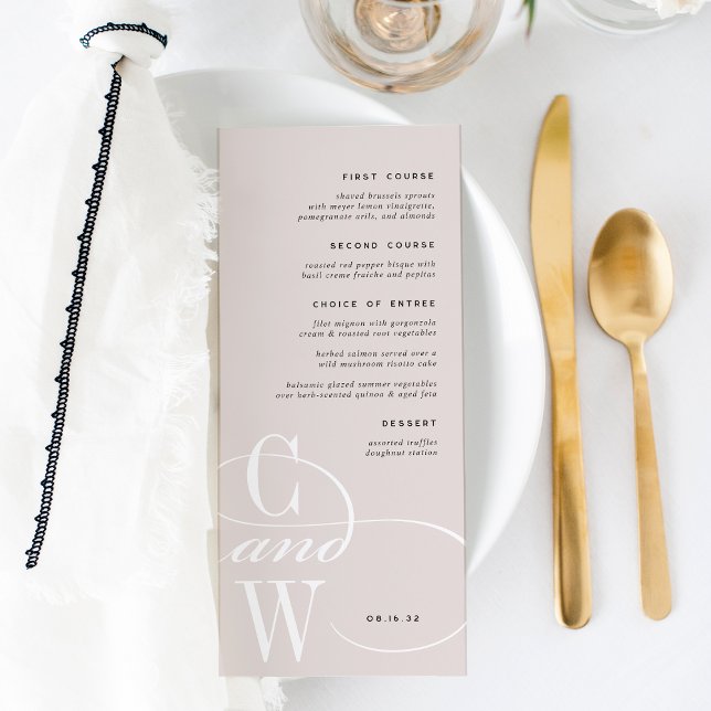 Classic Flourish Monogram Menu (Creator Uploaded)