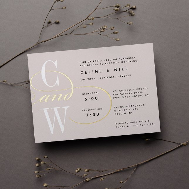 Classic Flourish Monogram Rehearsal Dinner (Creator Uploaded)