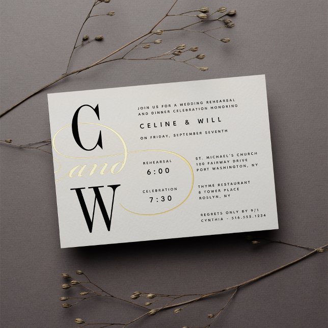 Classic Flourish Monogram Rehearsal Dinner (Creator Uploaded)