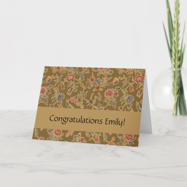 Classic Flower Chintz Pretty Soft Floral Design Card (Front)