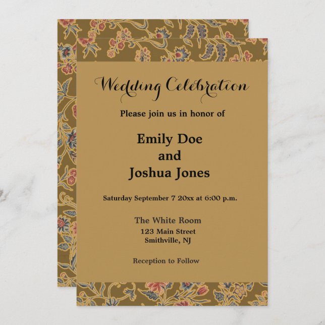 Classic Flower Chintz Pretty Soft Floral Design Invitation (Front/Back)