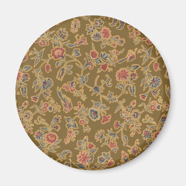 Classic Flower Chintz Pretty Soft Floral Design Magnet (Front)