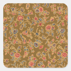 Classic Flower Chintz Pretty Soft Floral Design Square Sticker