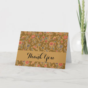 Classic Flower Chintz Pretty Soft Floral Design Thank You Card