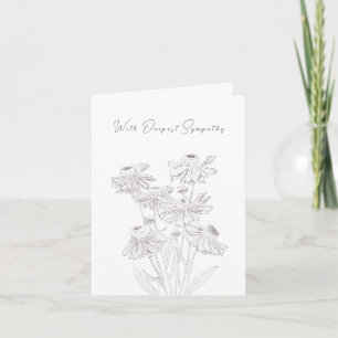 classic flowers Thinking Of You Sympathy Card