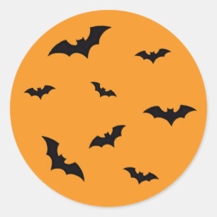 Classic Flying Bats Halloween Stickers