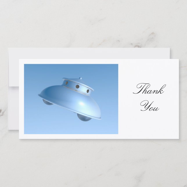 Classic Flying Saucer - Thank You Card (Front)