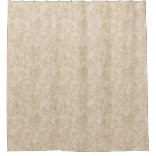 Classic Foliage Leaves in Warm Beige Shower Curtain