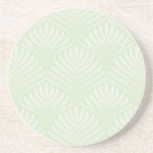 Classic foliage pattern in white and green coaster