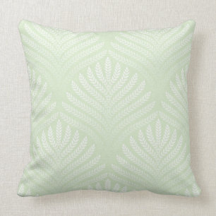 Classic foliage pattern in white and green cushion