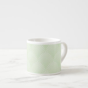 Classic foliage pattern in white and green espresso cup