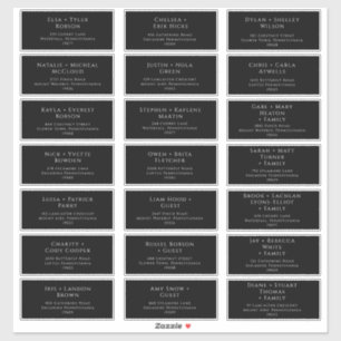 Classic Font   Black Wedding Guest Address Labels