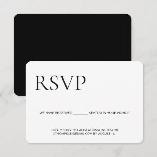Classic Font RSVP without mailing Reserved Seat Card