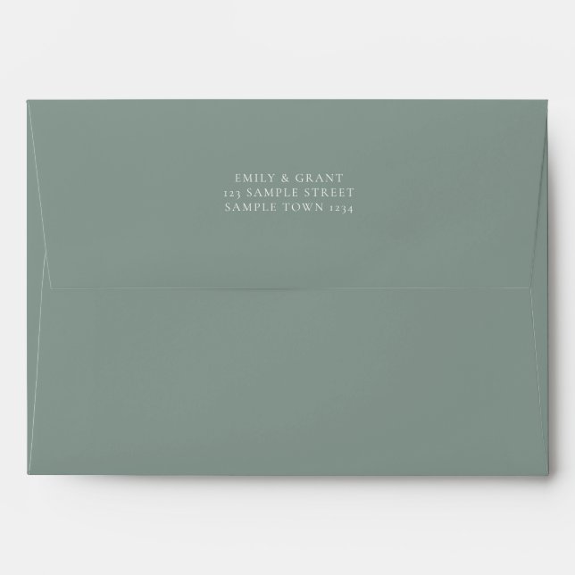 Classic Font Sage Colour 5x7 invitation envelope (Back (Top Flap))