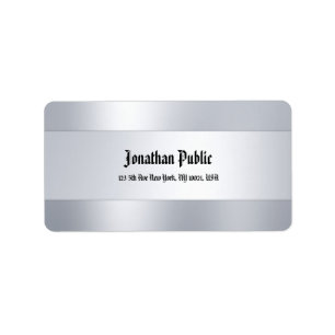 Classic Font Script Silver Template Top Address Label