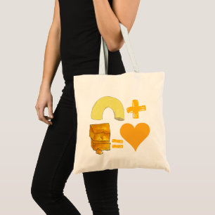 Classic Food Pair Macaroni + Cheese = Love Heart Tote Bag