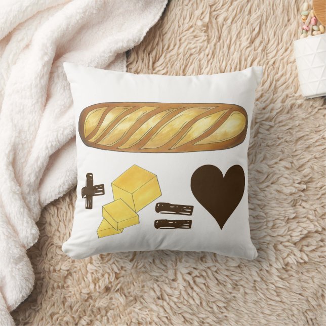 Classic Food Pairing Bread + Butter = Love Heart Cushion (Blanket)