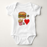 Classic Food Pairing Burger + Fries = Love Heart
