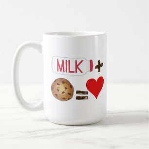 Classic Food Pairing Milk + Cookies = Love Heart Coffee Mug