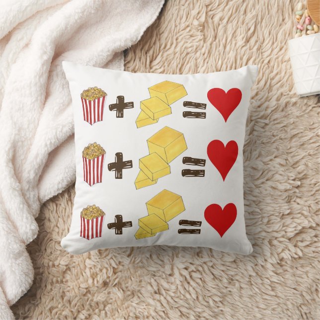 Classic Food Pairing Popcorn + Butter = Love Heart Cushion (Blanket)